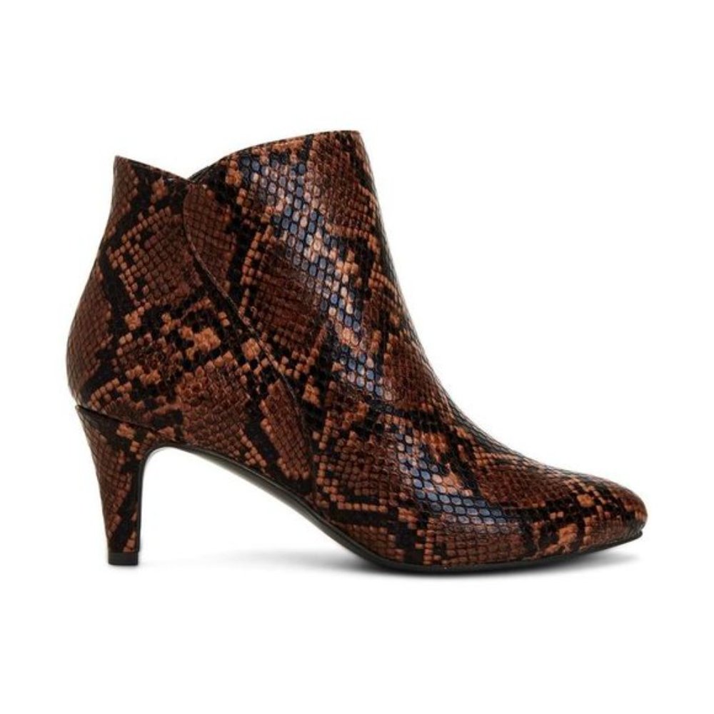 #1 Alfani  Harpper Brown Leather Ankle Booties